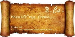 Mozolányi Csaba névjegykártya